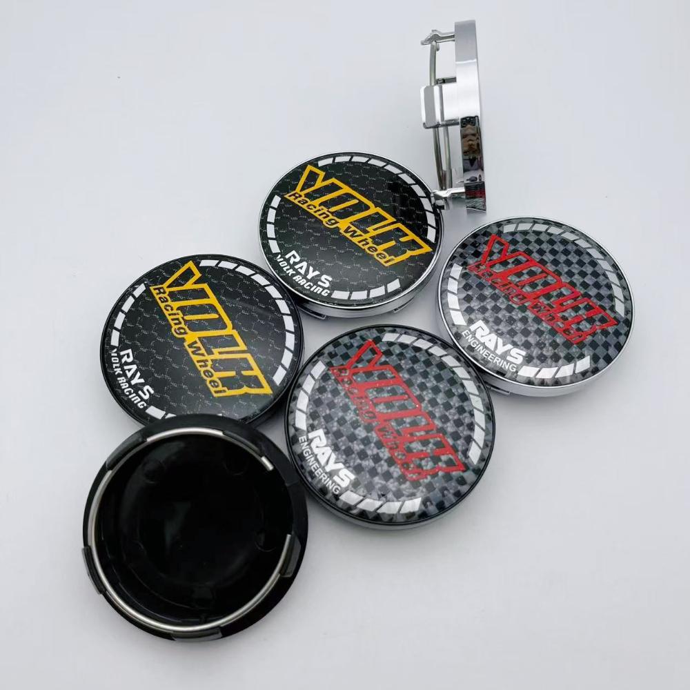 4pcs/Set VOLK RAYS Logo Emblem Badge Car Wheel Center Caps 58mm 54mm Hub Center Dust Cover Wheel Hubcaps Car Styling Accessories