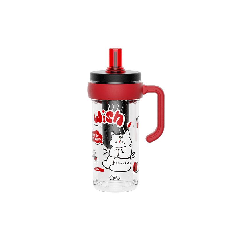 

Summer high-value Bingba cup student large-capacity plastic cup outdoor portable food-grade high temperature resistant straw water cup 800ML