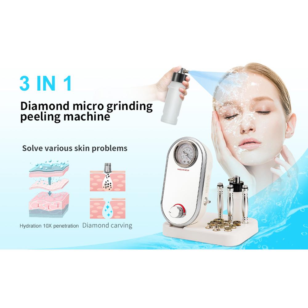 3 In 1 Diamond Microdermabrasion Facial Lifting Machine Vacuum Suction Face Water Spray Exfoliate Removal Peeling Skin Care Tool