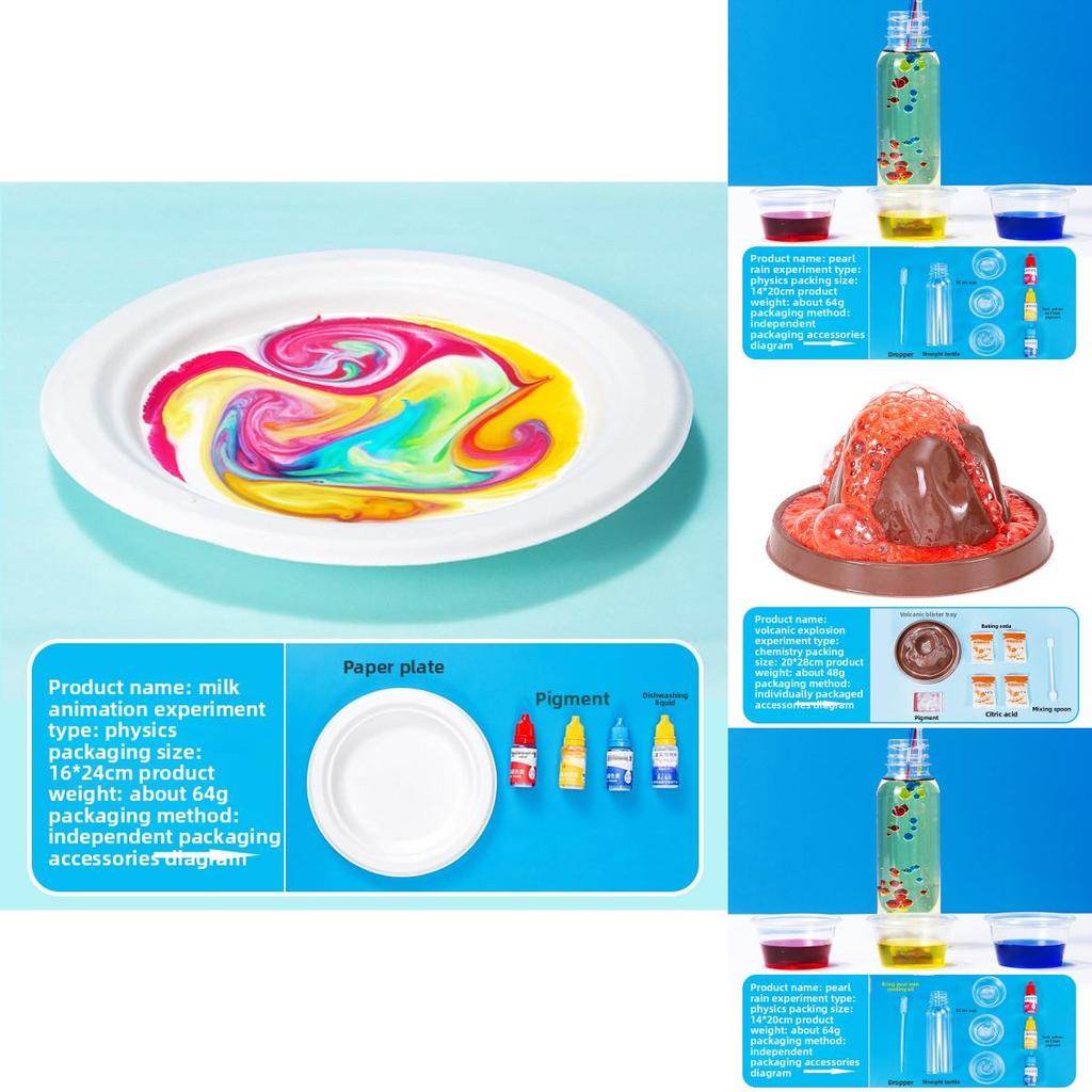 Childrens Diy Science Experiment Kit With Simulated Rainbow Rain And Volcanic Eruption For Educational Play