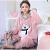 Winter Thick Warm Flannel Pajamas Sets for Women Sleepwear Home Clothing Pajama Home Wear Pyjamas Set