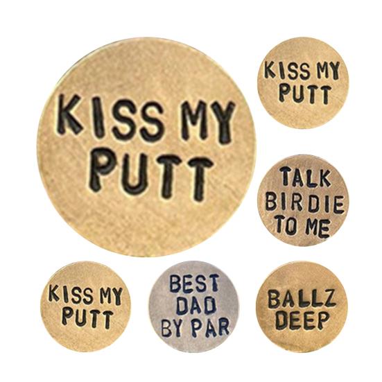 Legierung Golfballmarker Lustige Worte Mini Gute Zähigkeit Golfhut-Marker für Golf