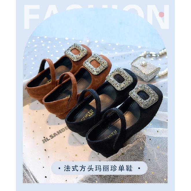2026New girls' high-heeled princess shoes, spring and autumn children's leather shoes to match dresses, little girls' Mary Jane square-toed single