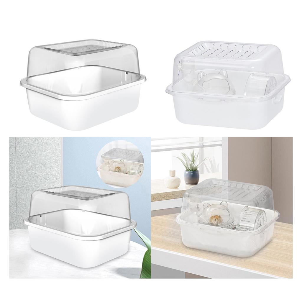 Hamster Cage 25x19x19cm Pet Supplies for Hedgehog Guinea Pig Breathable Lightweight Clear Small Animal Habitat House