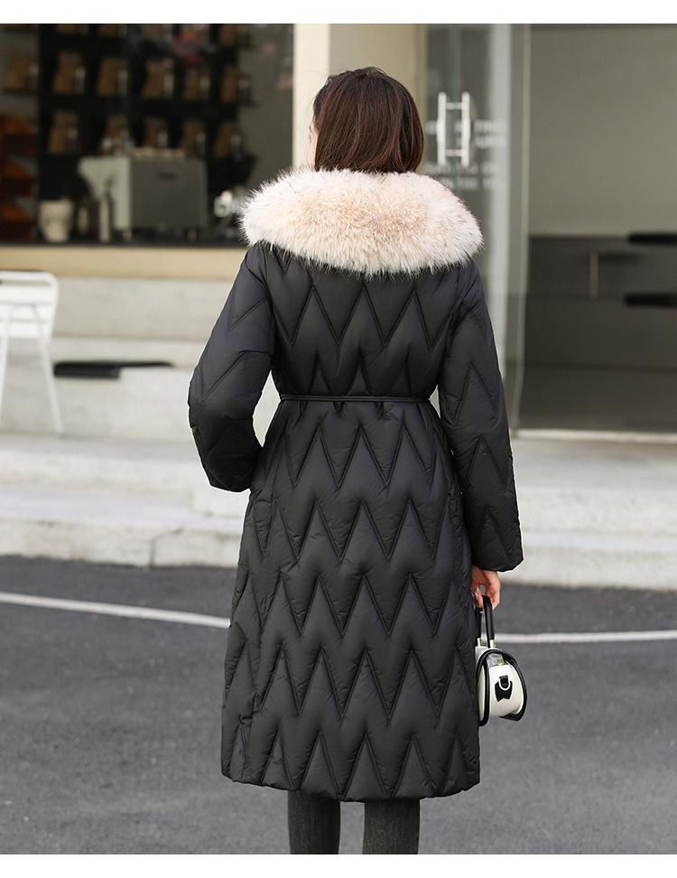 Women's Long Big Fur Collar Down Cotton Cotton Coat