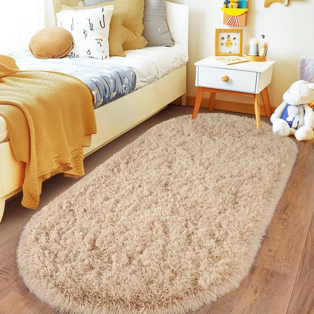Tie Dye Hellgrauer Teppich Oval Flauschig Plüsch Bettvorleger Kinderzimmer Feuchtigkeitsbeständige Matte Wohnzimmer Heimdekoration Teppiche
