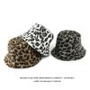 Autumn Winter Women's Leopard Fisherman Hat Lamb Plush Warm Basin Hat Sun Protection Cap