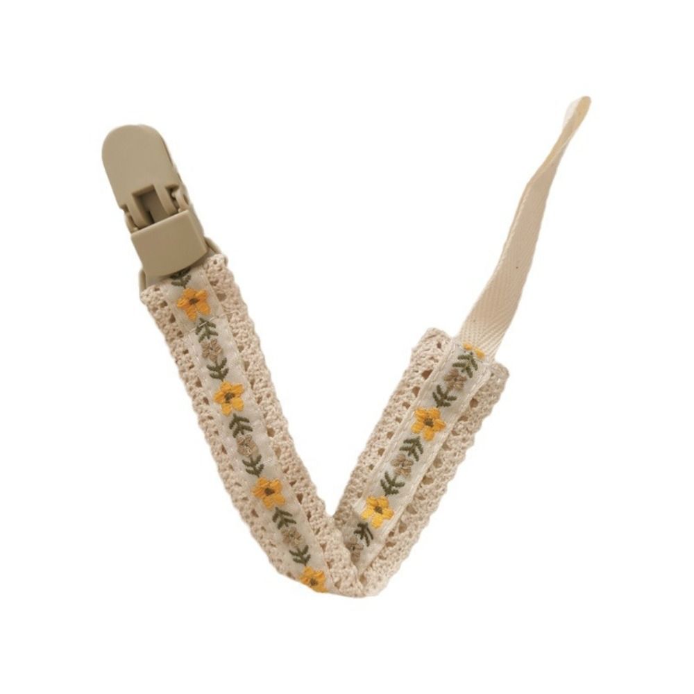 

Держатель для пустышки в этническом стиле с вышивкой и цветочным узором, зажимы для держателя соски для детей жёлтый