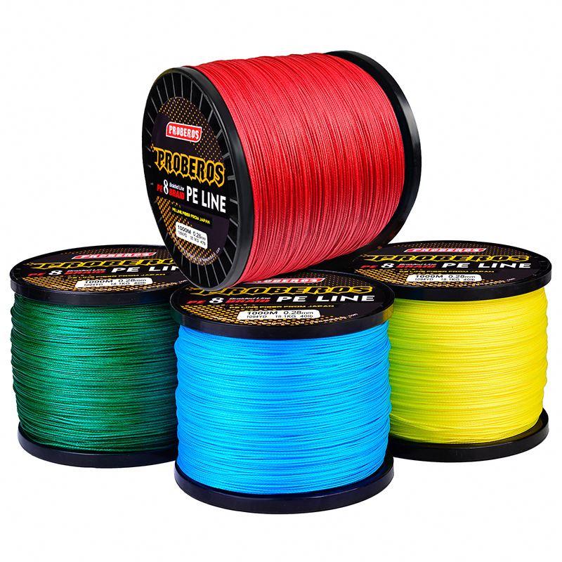 Geflochtene Angelschnur 8 Stränge 1000M PE Multifilament Angelschnur Glatter Karpfenfischerei Faden Linha De Pesca