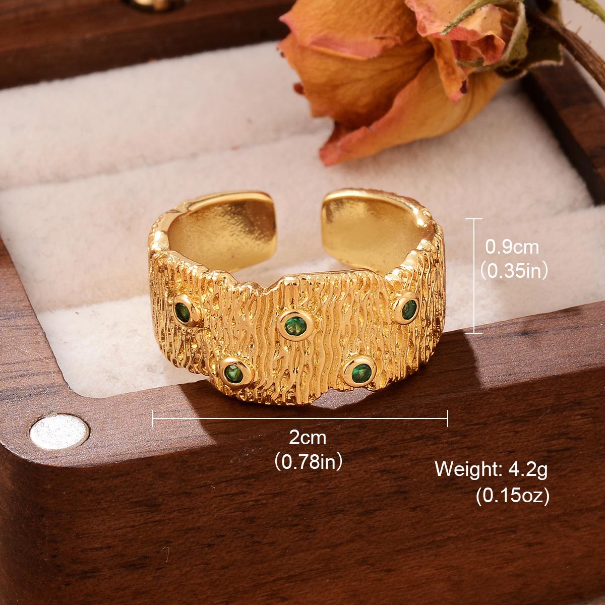 

Шикарный металлический геометрический набор открытых колец с цирконом: Универсальные модные украшения Adjustable