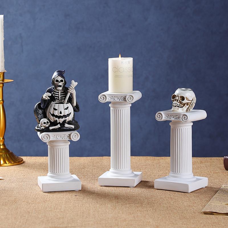 Desktop Roman Column Decor With Creative Candle Holder For Home Display Office