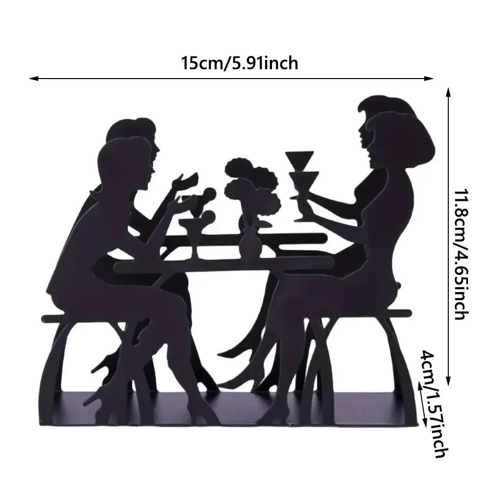 Schwarzer Papierhandtuchhalter Metall Modernes Taschentuch-Aufbewahrungselement Hohl Design Eisenkunst Schreibtischdekoration Zubehör