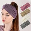 New Wide Cross Headbands For Woman Solid Hairband Elastic Sports Yoga Headwear Girls Hair Band Hair Accessories Korean Style
