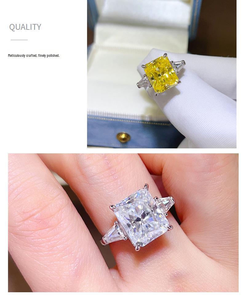 Women's Fashionable 5 Carat Fancy Cut Colored Moissanite Rings