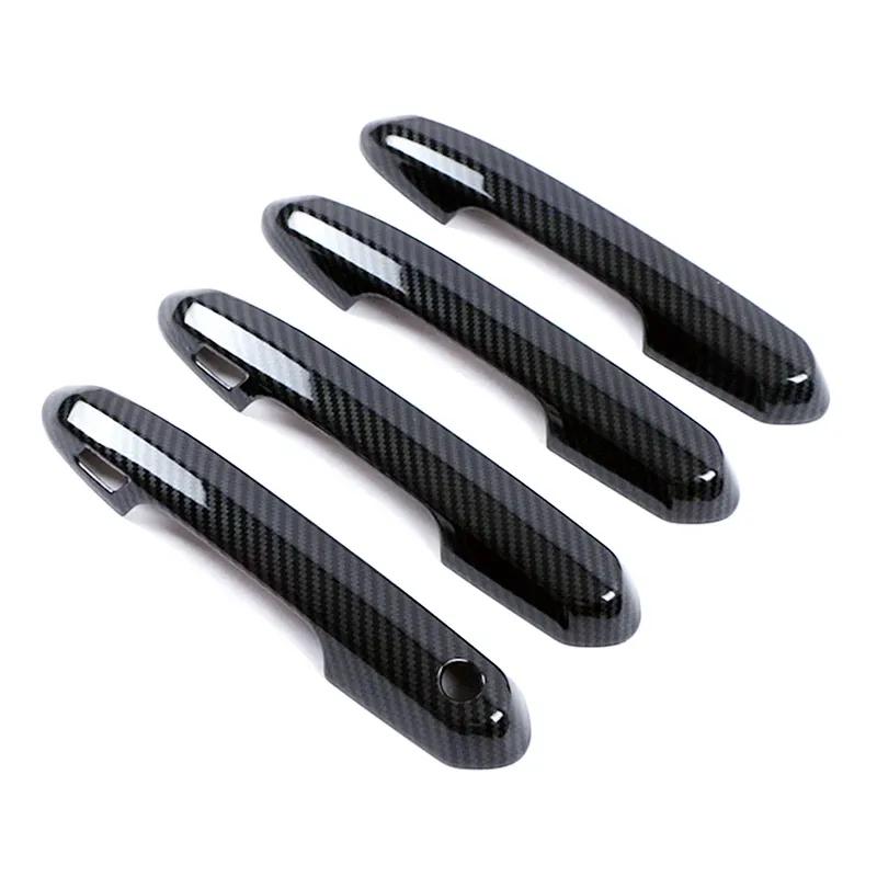 For Toyota Rav 4 Rav4 -2025 Carbon Fiber Color Door Handle Cover ABS Decoration Protector Chrome Trim With 2 Smart Set
