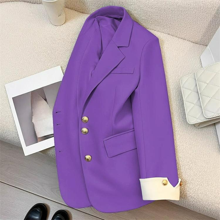 

Женский пиджак весна, осень и ранняя весна, маленький пиджак в стиле мяты мамбо, черный женский костюм XS