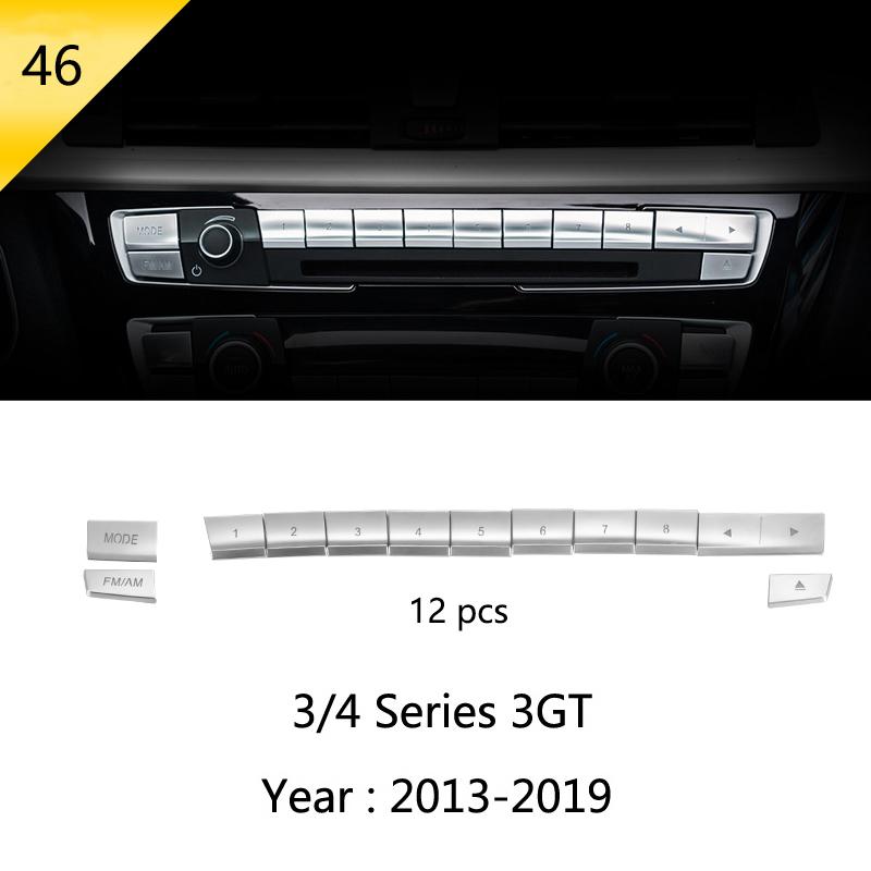 Car Styling Carbon Fiber Interior Button Panel Decoration Cover Trim Sticker Frame For BMW 3 Series F30 3gt F34 F32 Accessories