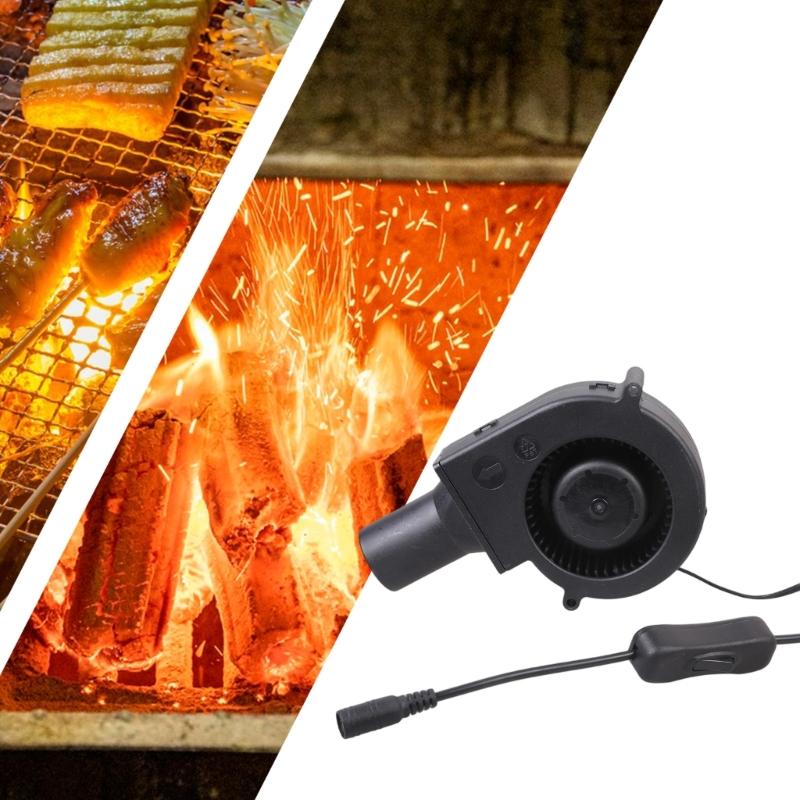 12V 9733 Blower Fan Suitable For Grilling BBQ Wood Stove Outdoor Mobile Portable Air Collecting Duct Blower with Switching