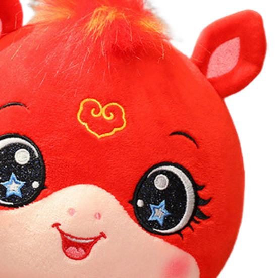 Horse Plush Doll with Blessing Banner Year of The Horse Symbol Traditional Craftsmanship Plush Doll Bedside Car Decoration