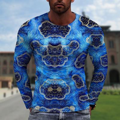 Herren T-Shirt mit Rundhalsausschnitt, 3D-Druck, für den Herbst, Übergröße