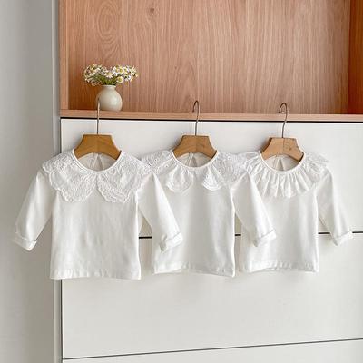 Spring & Autumn Korean Style Lace Trim Collar T-Shirt for Girls (0-3 Years)
