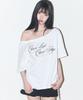 ILLIGO Sheer Ribbon Off-Shoulder Top White