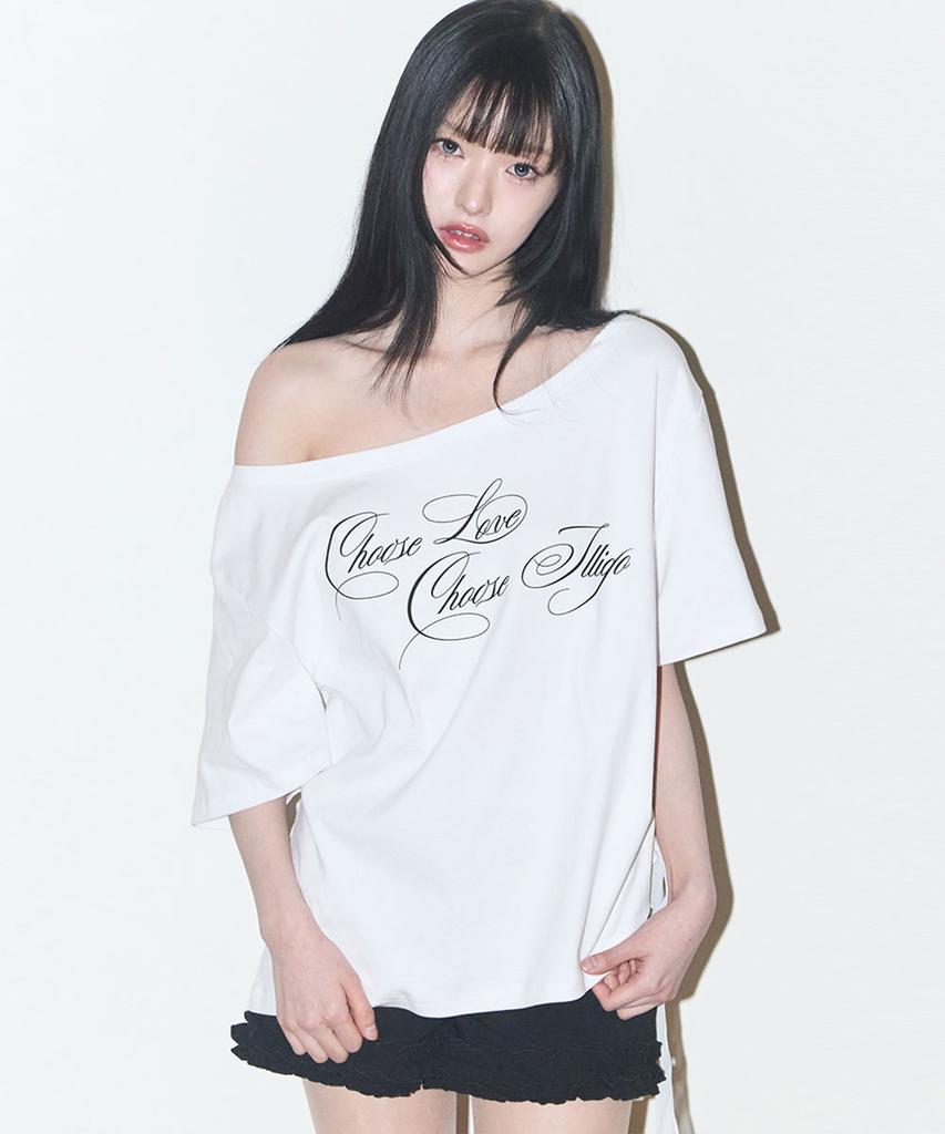 ILLIGO Sheer Ribbon Off-Shoulder Top White