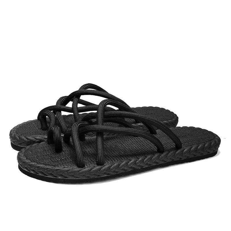 Men'S Sandals 2022 Summer Slippers Men'S Personalized Knitting Casual Wear Dual Purpose Trend Antiskid Beach Shoes