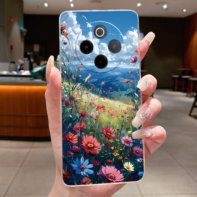 Shockproof Soft Phone Case For Vivo iQOO Z10/Y300 Pro/Y300 Pro+ Plus/T4 Unique Design Elegant Pattern TPU Transparent Casing