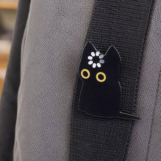 Yangyizhi 2/3Pcs Brooch Pin, Black Cat Design Lapel Decorative Badge with Standard Safety Versatile for Clothing Bags Hats Shoes