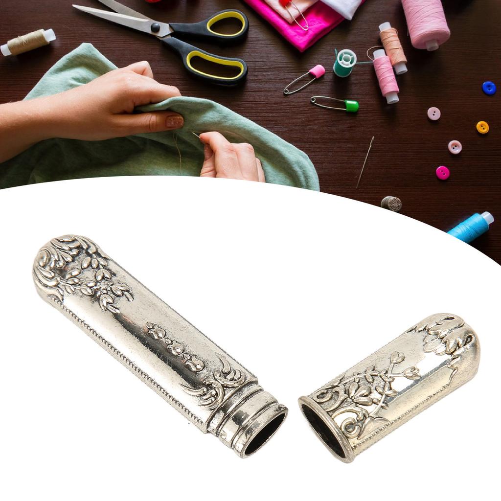 Nähnadeletui Vintage tragbarer Metall-Sticknadelhalter für Handnähnadeln