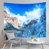 Nature Mountain Forest Tapestry Winter Snowy Tree Landscape Tapestry Wall Hanging Decor Tapestries Bedroom Home Living Room Dorm