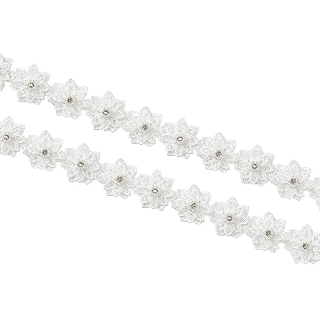 White Lace Double Petal Nail Drill Barcode Clothing Accessories Children'S Clothing Dresses Tops Decorative Accessories