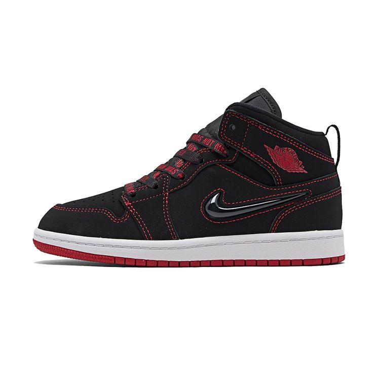 

Детские кроссовки Air Jordan 1 Mid PS SE Fearless Black Gym-Red CU6618-062