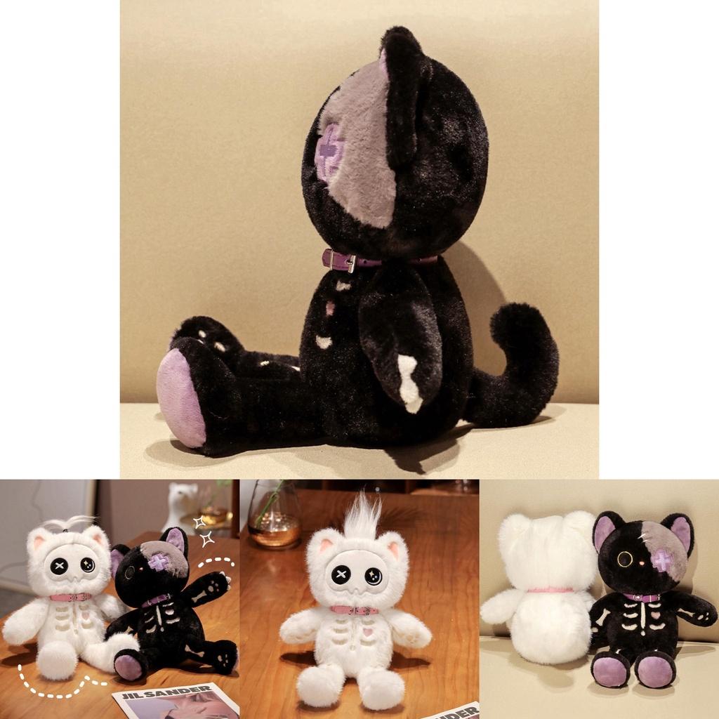 New Stock Skull Cat Plush Toy Glowing And Cute Cartoon Gift For Couples Ideal For Christmas And Valentine's Day