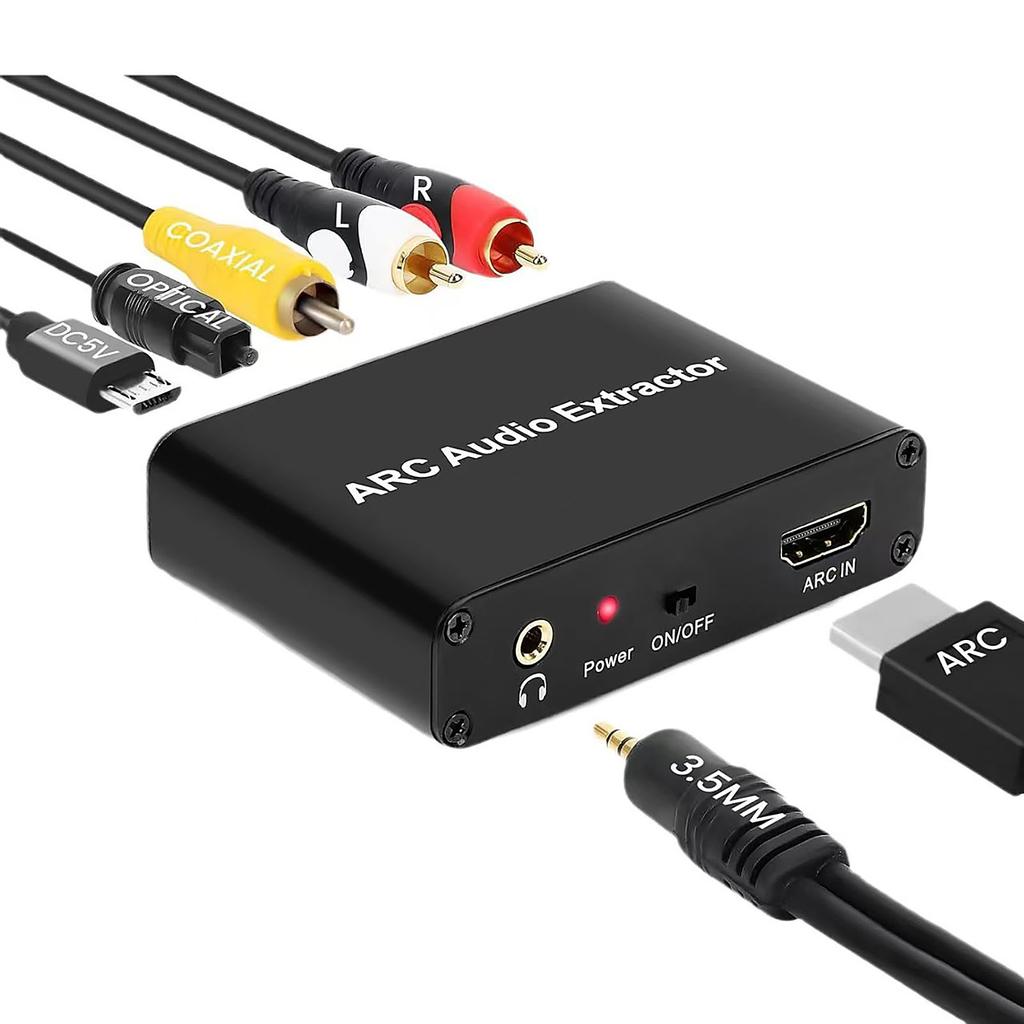 HDTV ARC Audio Extractor Converter HDMI ARC In To SPDIF Coaxial Optical RCA Stereo Audio Output Adapter