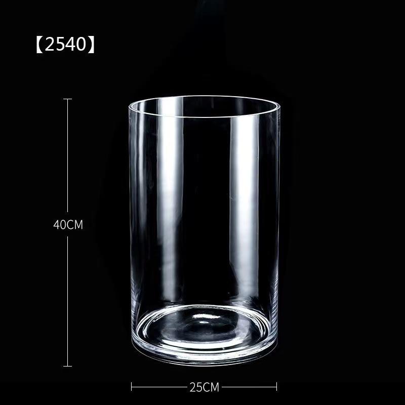 Transparent Glass Flower Vase & Hydroponic Container - Floor Ornament