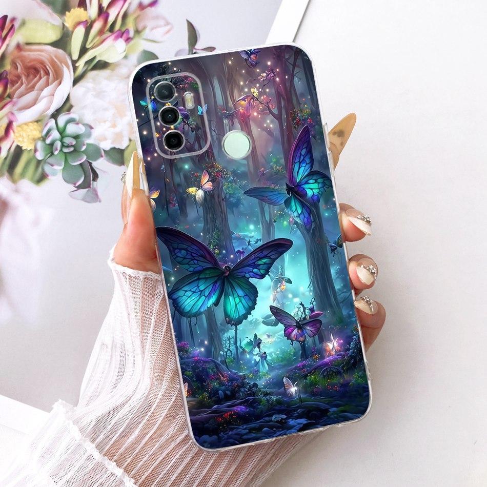 For OPPO A53 A32 A33 (2020) Cute Flower Butterfly Cat Painted Case For Oppo A53 CPH2127 CPH2131 Soft Silicone TPU Phone Cases