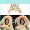 Plush Bunny Earmuff Hat With Scarf For Winter Warmth And Adjustable Fit