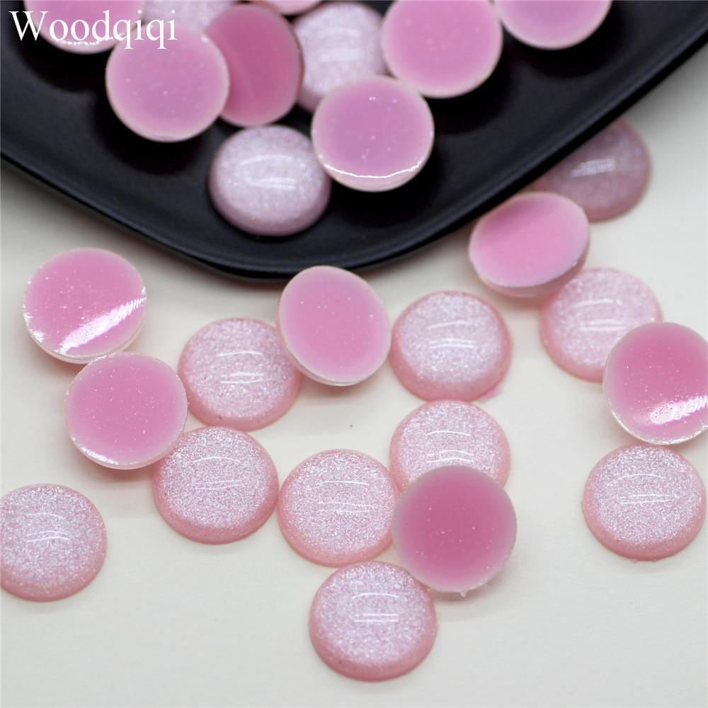 

Популярные 10/12 мм высококачественные свободные бусины из смолы ручной работы материал DIY серебряный порошок красочные 20 шт горячая распродажа ювелирные аксессуары полукруг 10mm розовый