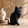 Minimalist Cat Statue Ornaments Kitten Sculpture Trinket Holder Yawning Cat Figurine  Car Ornament