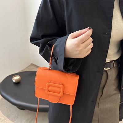 Trendy Portable Small Square Bag Women's Autumn New Fashionable Simple Belt Buckle Shoulder Bag Fashionable Messenger Bag