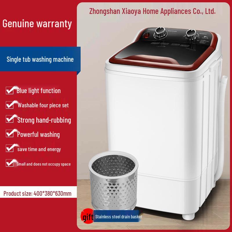 7.6KG Large Capacity Semi-Automatic Mini Washing Machine with Integrated Drainer for Home Use