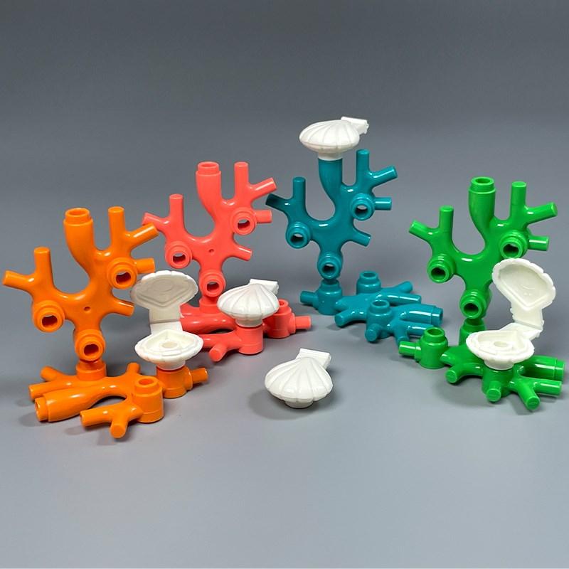 Non-Toxic Moc Sea Seabed Creatures Coral Seaweed Shell Fish Shrimp Crab Aquarium For 31122 Building Blocks Toys For Children Gifts