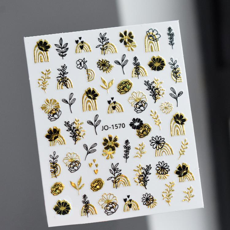 

1 лист 3D клейкая наклейка для ногтей лазерный кленовый лист животное растение цветок наклейка для дизайна ногтей Decotation