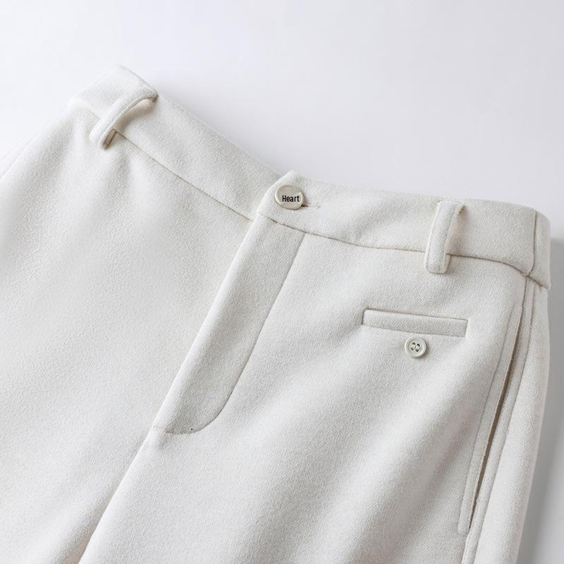 2026 Early Spring Women's High-Waisted Woolen Wide-Leg Sweatpants - Slimming, Drapey, Loose Straight-Leg Casual Trousers