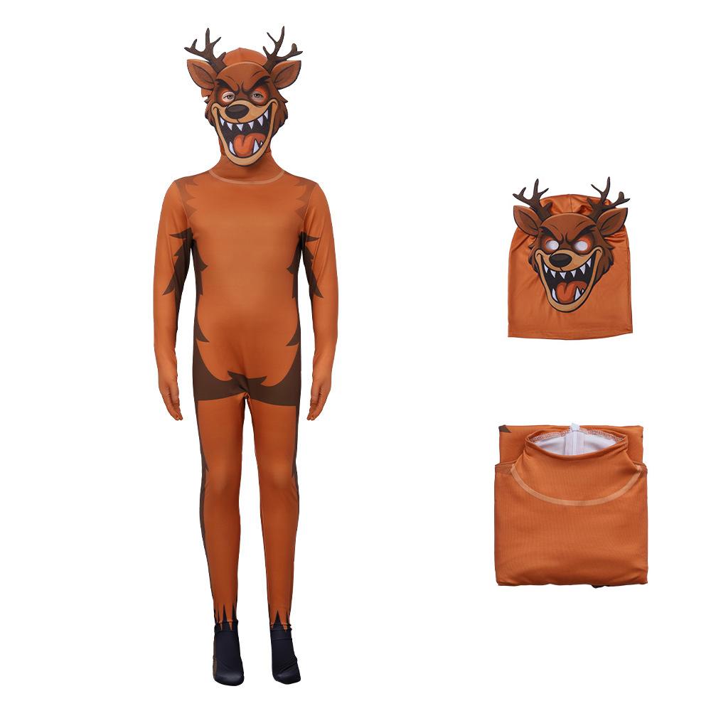 Neues 99 Nächte im Wald Hirsch Kinder Cosplay Kostüm Tier Hirsch Cosplay Overall Halloween Party Kostüme für Erwachsene Kinder
