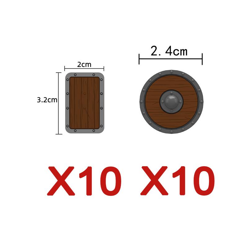 MOC Medieval Building Blocks Viking Crusader Shield Armor Vest Figure Soldier Weapons Accessories Lion Eagle Brick Toy Gift R059
