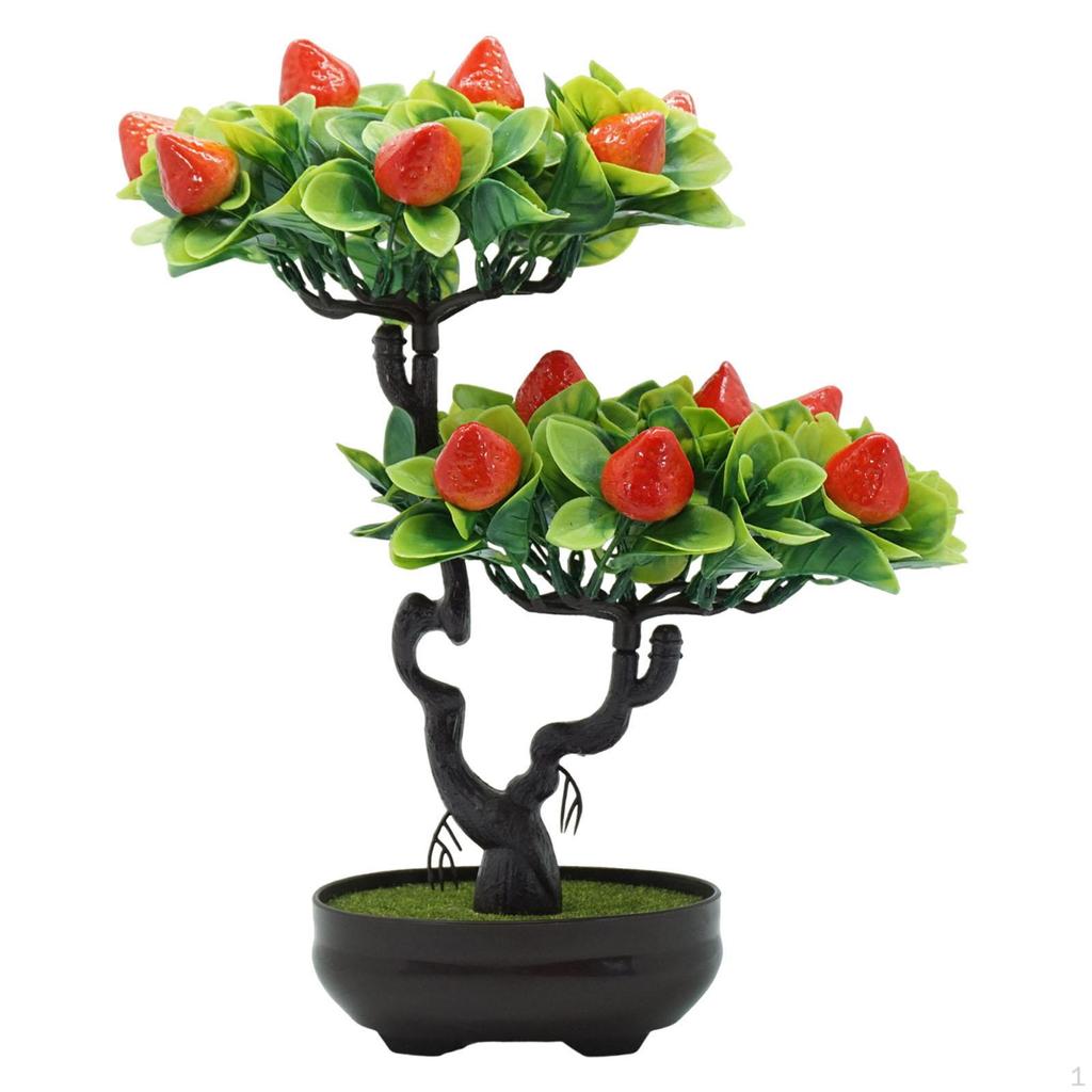 Artificial Fruit Tree Bonsai Faux Pot Lightweight Tabletop Ornament for Kitchen Room
