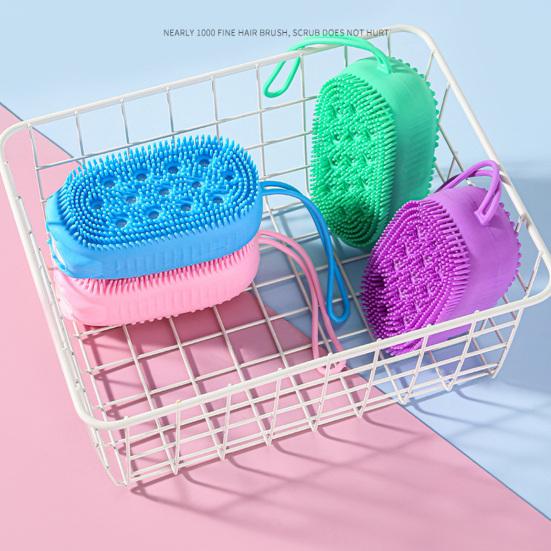 

Силиконовая щетка для тела Отшелушивающий скребок для ванны Душ Люфа Защита кожи головы Нежное глубокое очищение Многофункциональный инструмент для очистки чувствительной кожи